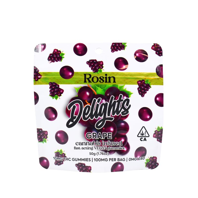 Rosin-Infused Grape Vegan Gummies by Hydroboys – 100mg (10 x 10mg Gummies)